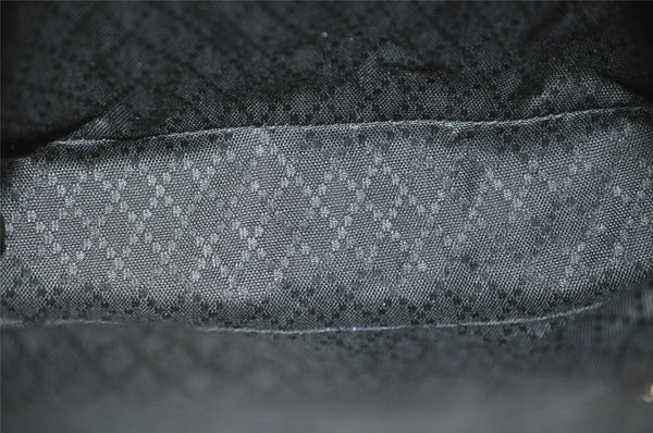 Authentic GUCCI Vintage Bamboo Drawstring Backpack Leather Black 5835J