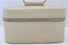 Authentic GUCCI Vintage Vanity Hand Bag Purse Leather White Cream Junk 5837K