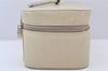 Authentic GUCCI Vintage Vanity Hand Bag Purse Leather White Cream Junk 5837K