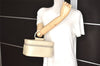 Authentic GUCCI Vintage Vanity Hand Bag Purse Leather White Cream Junk 5837K