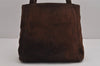 Authentic CHANEL Suede Leather CC Logo Shoulder Tote Bag Purse Brown 5838J