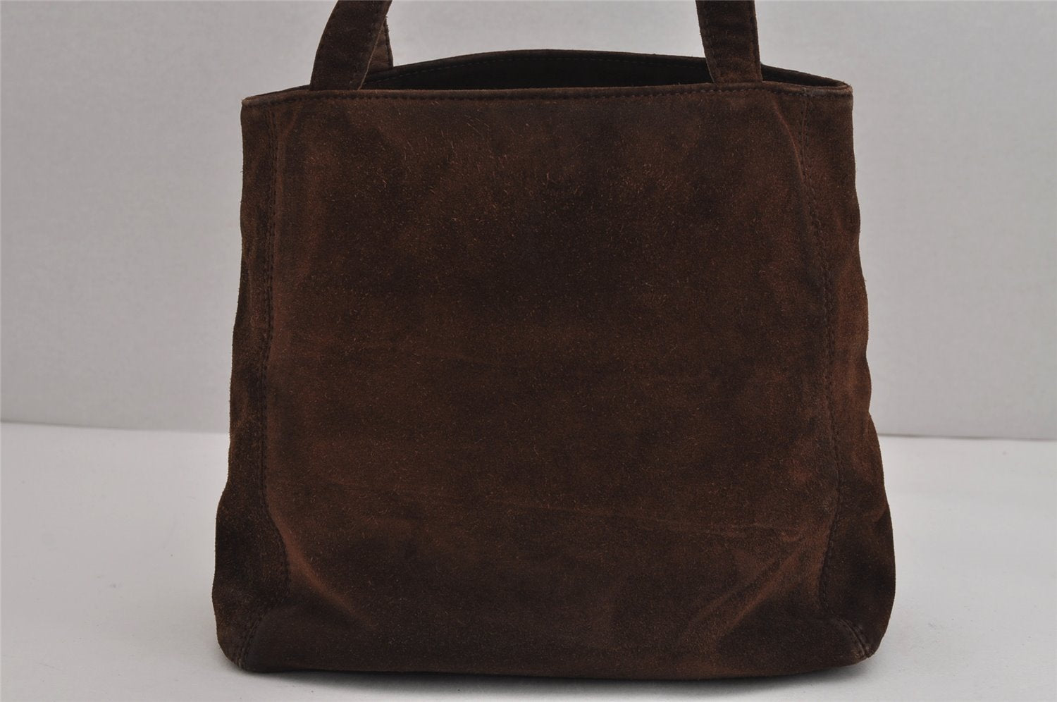Authentic CHANEL Suede Leather CC Logo Shoulder Tote Bag Purse Brown 5838J