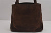 Authentic CHANEL Suede Leather CC Logo Shoulder Tote Bag Purse Brown 5838J