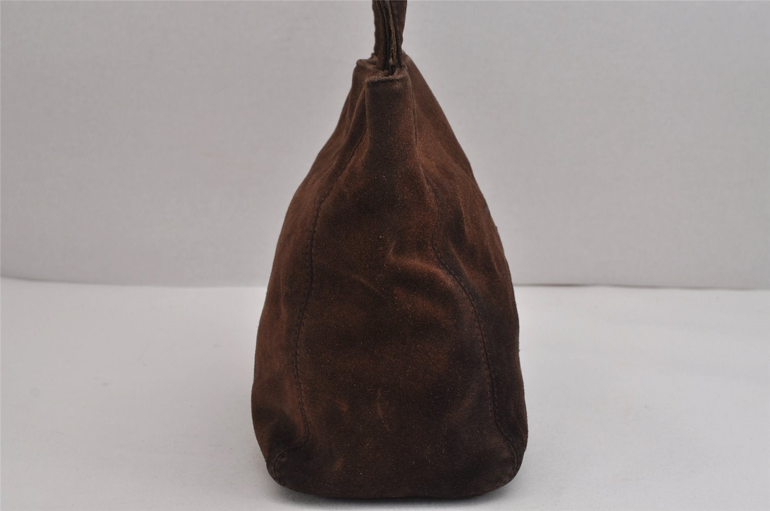 Authentic CHANEL Suede Leather CC Logo Shoulder Tote Bag Purse Brown 5838J