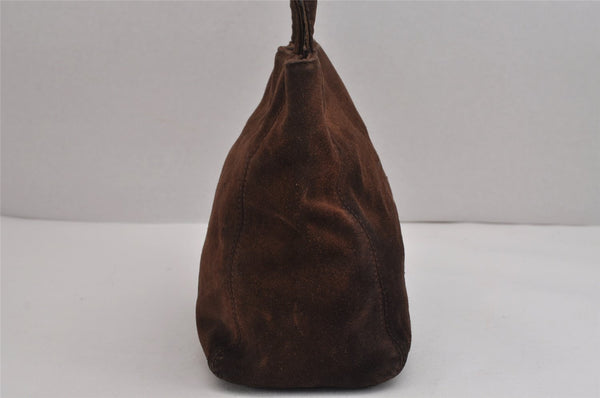Authentic CHANEL Suede Leather CC Logo Shoulder Tote Bag Purse Brown 5838J