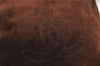 Authentic CHANEL Suede Leather CC Logo Shoulder Tote Bag Purse Brown 5838J