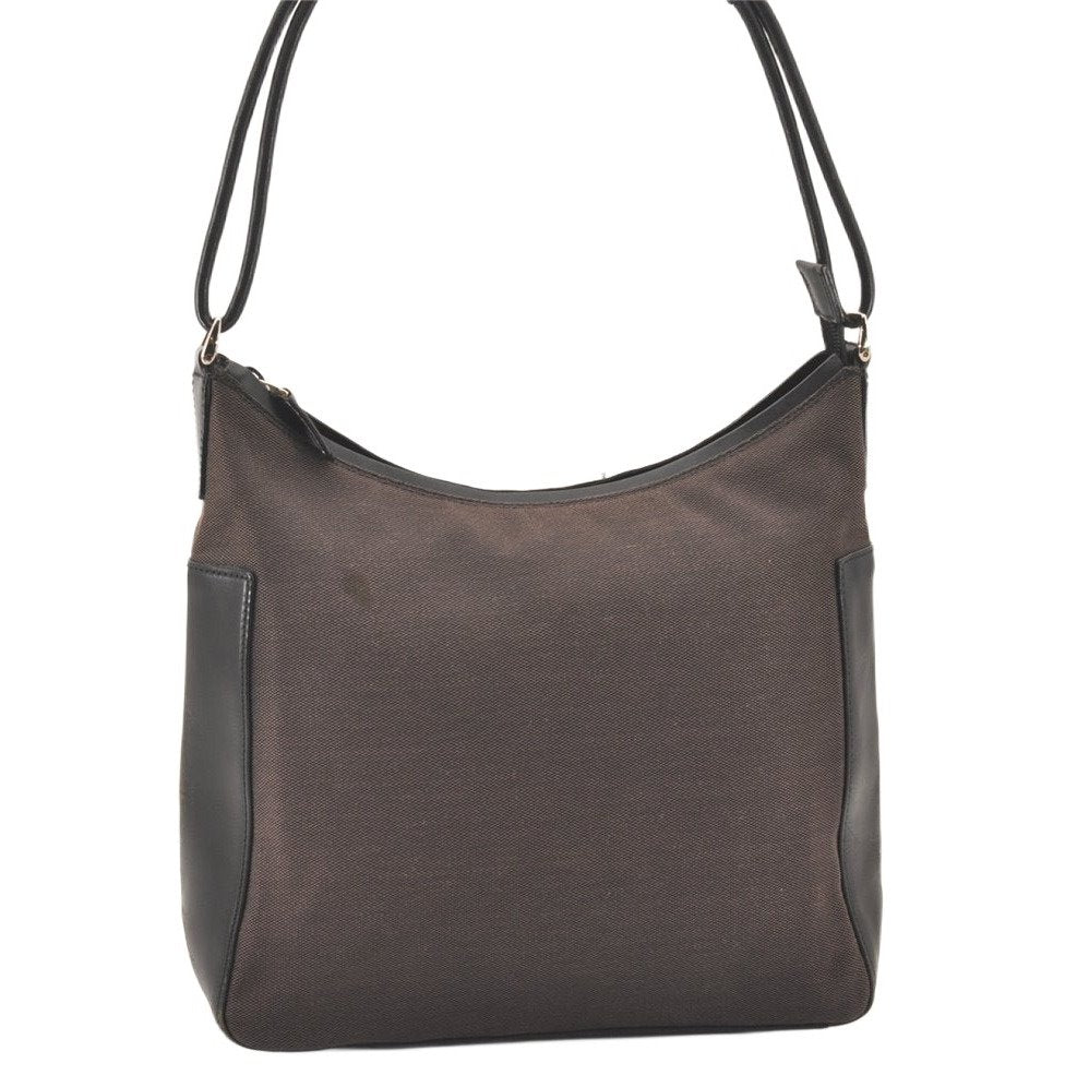 Authentic GUCCI Shoulder Hand Bag Purse Canvas Leather 0018766 Brown 5839K