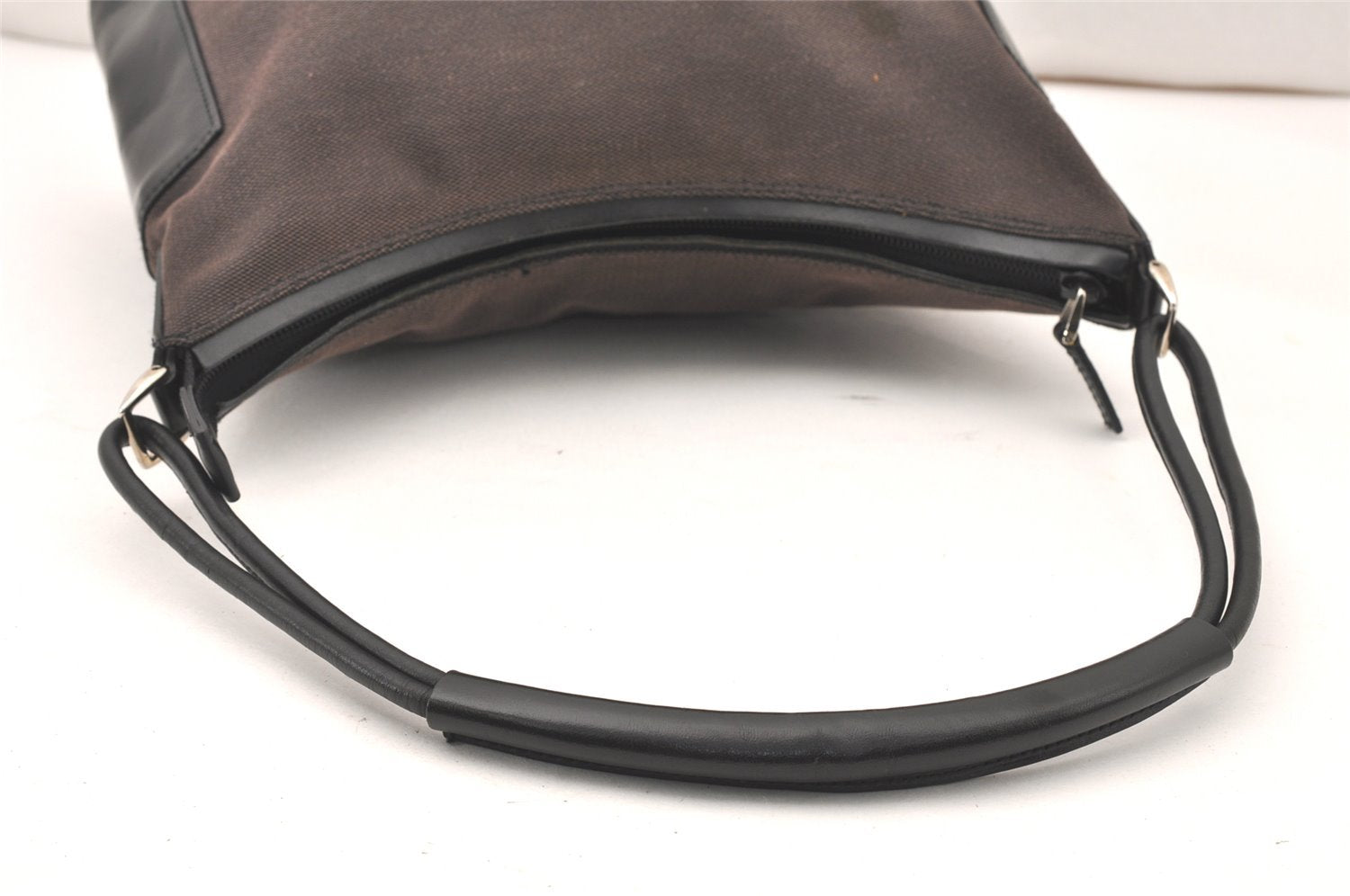 Authentic GUCCI Shoulder Hand Bag Purse Canvas Leather 0018766 Brown 5839K