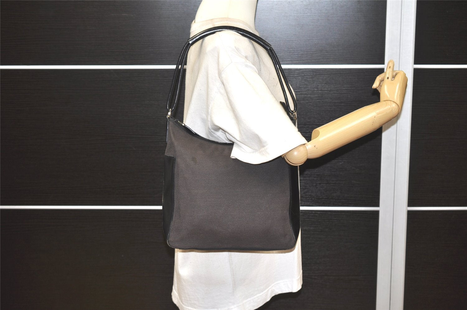 Authentic GUCCI Shoulder Hand Bag Purse Canvas Leather 0018766 Brown 5839K