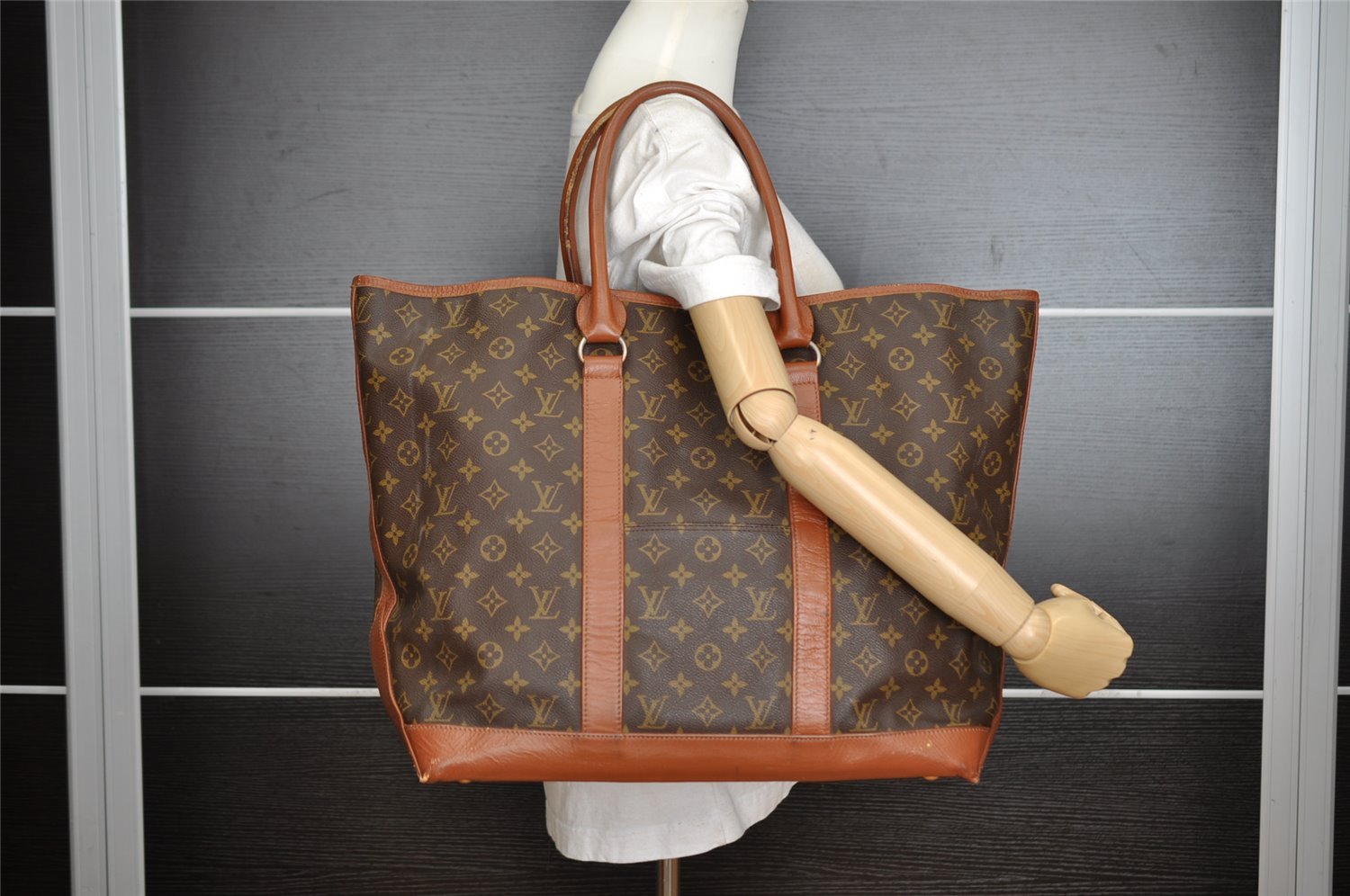 Auth Louis Vuitton Monogram Sac Weekend GM Vintage Tote Hand Bag M42420 LV 5840I