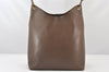 Authentic GUCCI Vintage Bamboo Shoulder Hand Bag Leather Brown 5840K