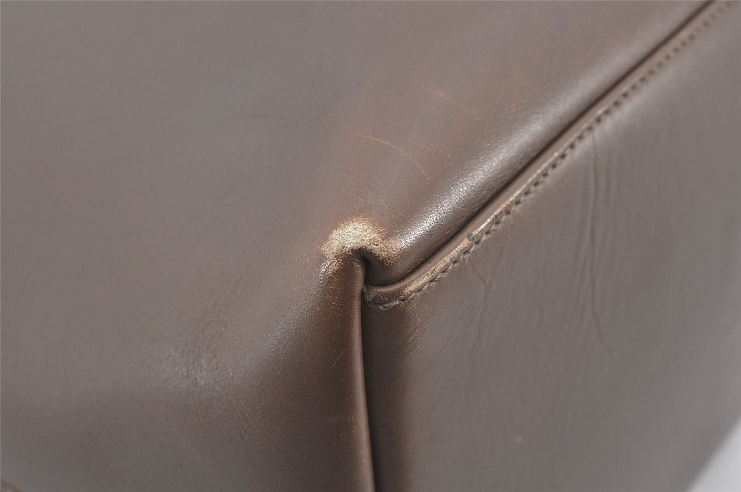 Authentic GUCCI Vintage Bamboo Shoulder Hand Bag Leather Brown 5840K