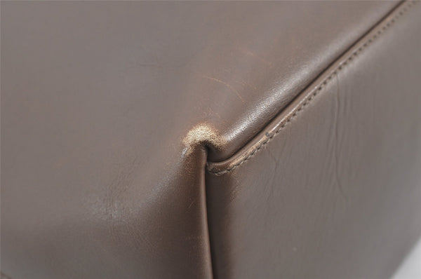Authentic GUCCI Vintage Bamboo Shoulder Hand Bag Leather Brown 5840K