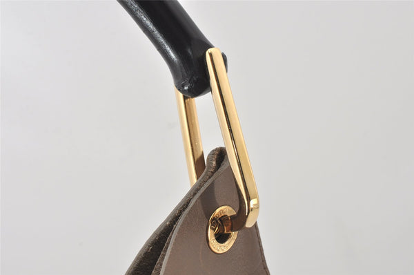 Authentic GUCCI Vintage Bamboo Shoulder Hand Bag Leather Brown 5840K