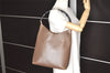Authentic GUCCI Vintage Bamboo Shoulder Hand Bag Leather Brown 5840K