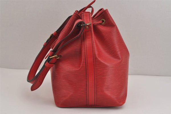 Authentic Louis Vuitton Epi Petit Noe Shoulder Drawstring Bag M44107 Red 5842J