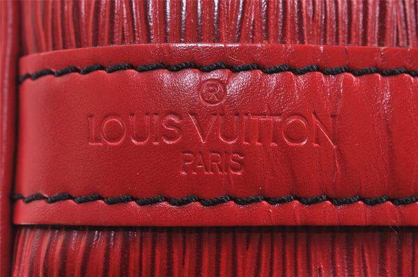 Authentic Louis Vuitton Epi Petit Noe Shoulder Drawstring Bag M44107 Red 5842J