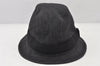 Authentic GUCCI Vintage Bucket Hat GG Canvas Leather Size L Black 5842K