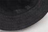 Authentic GUCCI Vintage Bucket Hat GG Canvas Leather Size L Black 5842K