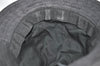 Authentic GUCCI Vintage Bucket Hat GG Canvas Leather Size L Black 5842K