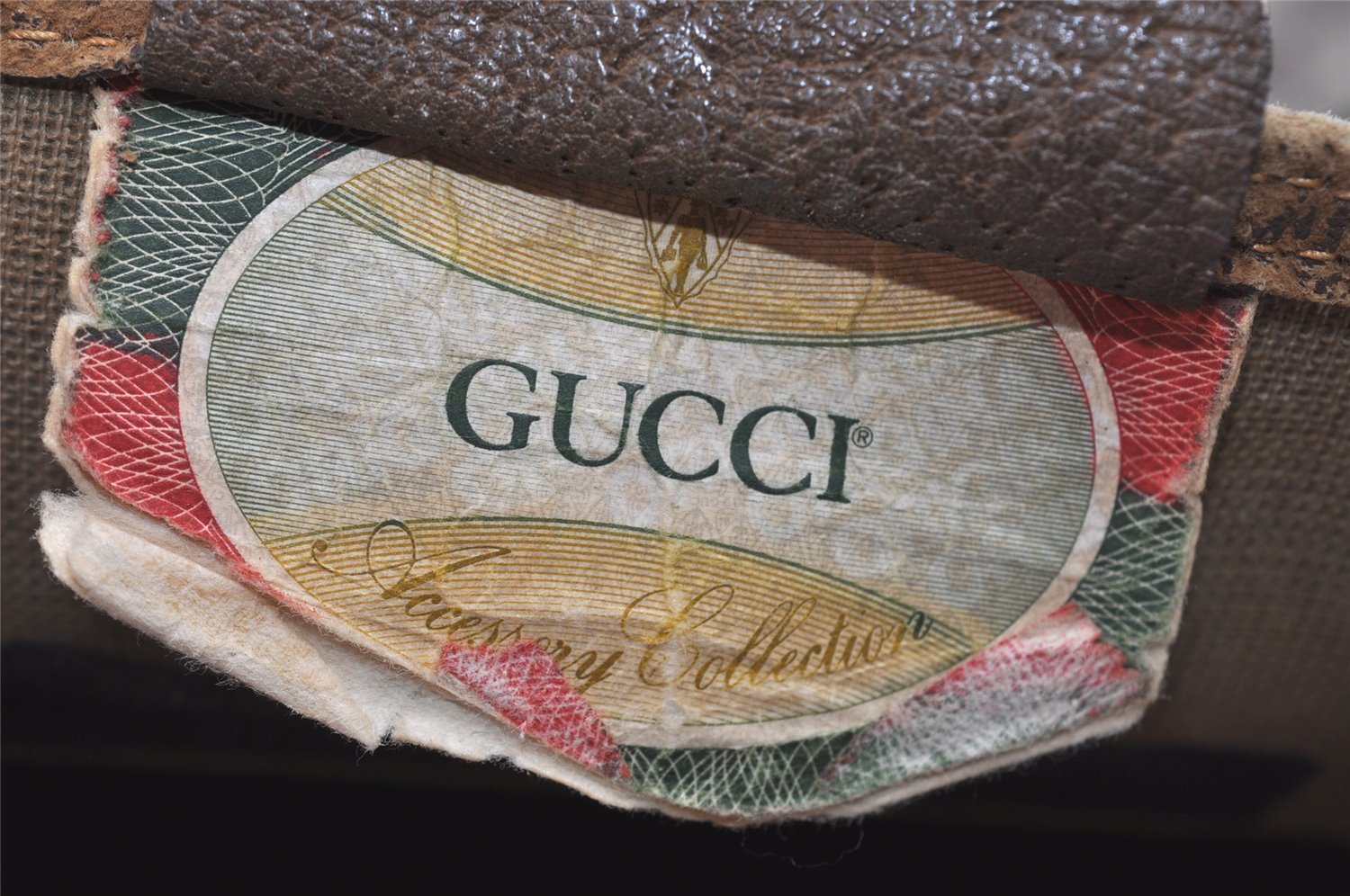 Authentic GUCCI Web Sherry Line Shoulder Tote Bag GG PVC Leather Brown 5843I
