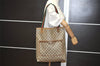 Authentic GUCCI Web Sherry Line Shoulder Tote Bag GG PVC Leather Brown 5843I