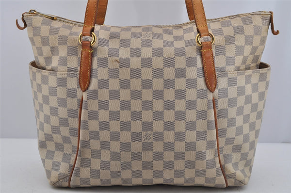 Authentic Louis Vuitton Damier Azur Totally MM Tote Bag N51262 LV 5844J