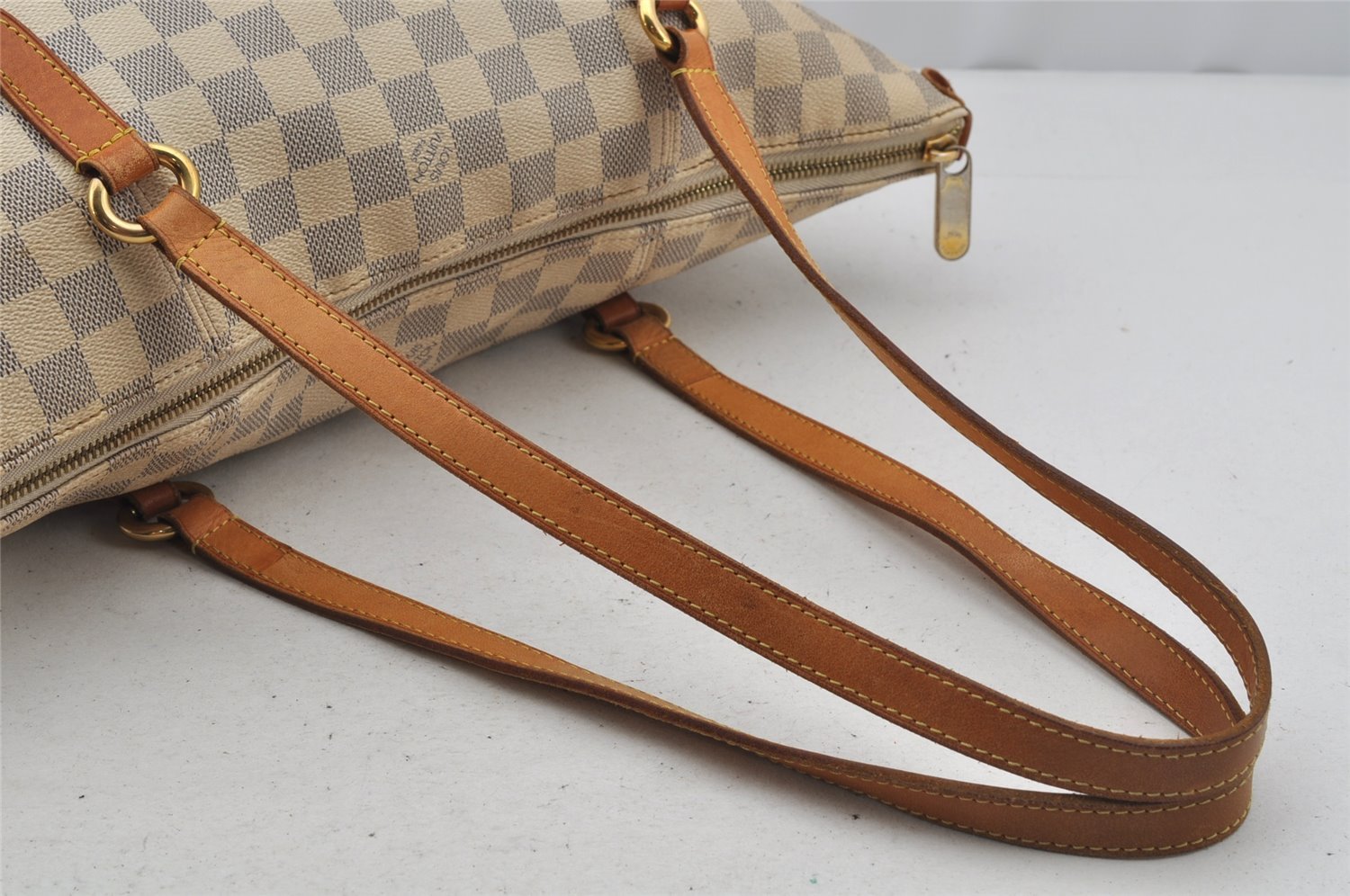 Authentic Louis Vuitton Damier Azur Totally MM Tote Bag N51262 LV 5844J