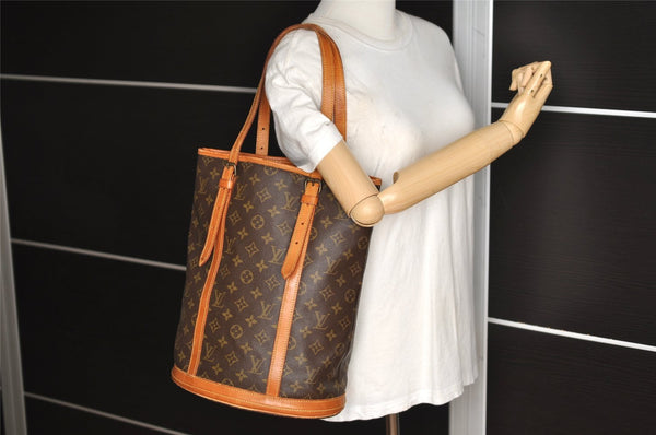 Authentic Louis Vuitton Monogram Bucket GM Shoulder Tote Bag Old Model LV 5847I