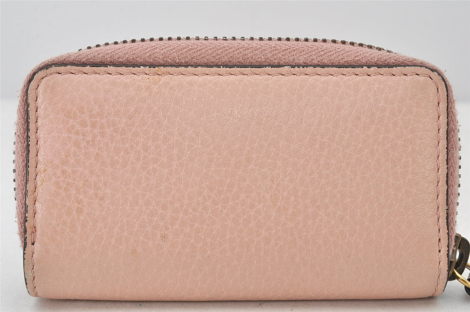 Authentic GUCCI Vintage Animalier Bee Coin Case Purse Leather 498096 Pink 5847K