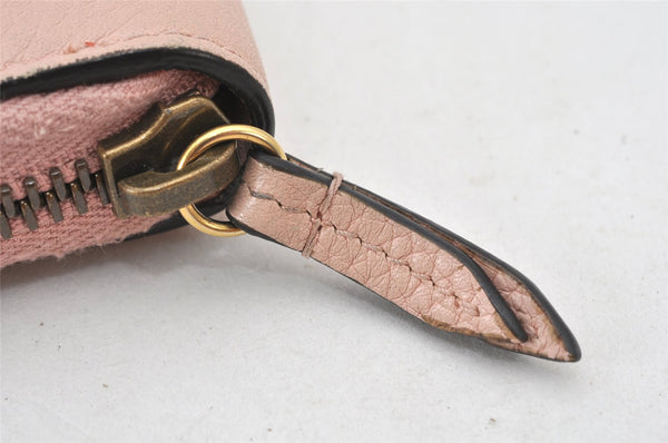 Authentic GUCCI Vintage Animalier Bee Coin Case Purse Leather 498096 Pink 5847K