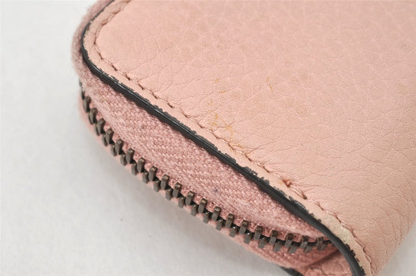 Authentic GUCCI Vintage Animalier Bee Coin Case Purse Leather 498096 Pink 5847K