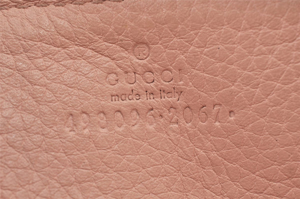 Authentic GUCCI Vintage Animalier Bee Coin Case Purse Leather 498096 Pink 5847K