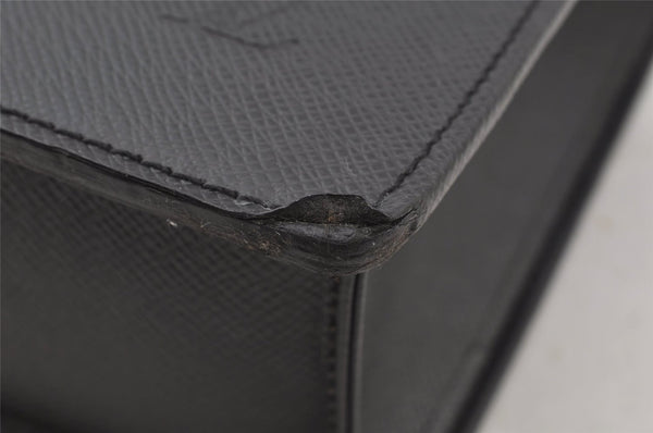 Auth Louis Vuitton Taiga Porte Documents Lozan 2Way Briefcase M30052 Black 5848J