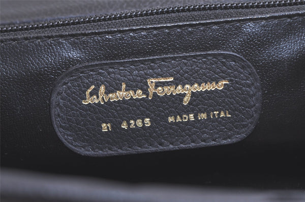 Authentic Salvatore Ferragamo 2Way Shoulder Hand Bag Leather Black SF 5848K