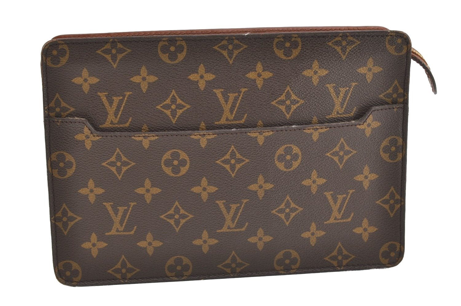 Authentic Louis Vuitton Monogram Pochette Homme Clutch Hand Bag M51795 LV 5850J