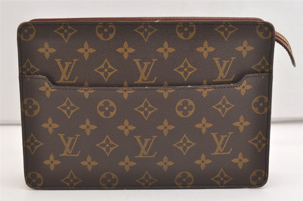 Authentic Louis Vuitton Monogram Pochette Homme Clutch Hand Bag M51795 LV 5850J