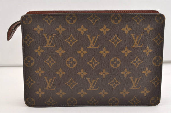 Authentic Louis Vuitton Monogram Pochette Homme Clutch Hand Bag M51795 LV 5850J