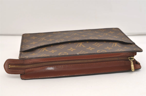 Authentic Louis Vuitton Monogram Pochette Homme Clutch Hand Bag M51795 LV 5850J