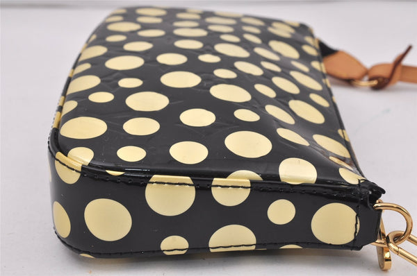 Auth Louis Vuitton Vernis Pochette Accessoires Pouch Yayoi Kusama Black LV 5851K