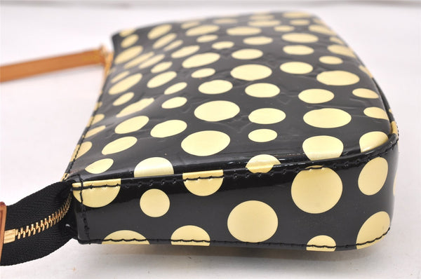 Auth Louis Vuitton Vernis Pochette Accessoires Pouch Yayoi Kusama Black LV 5851K