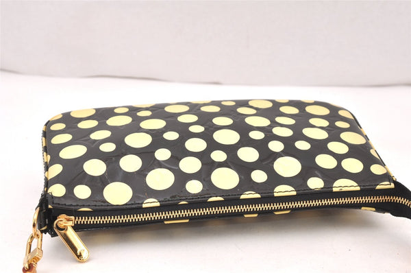 Auth Louis Vuitton Vernis Pochette Accessoires Pouch Yayoi Kusama Black LV 5851K