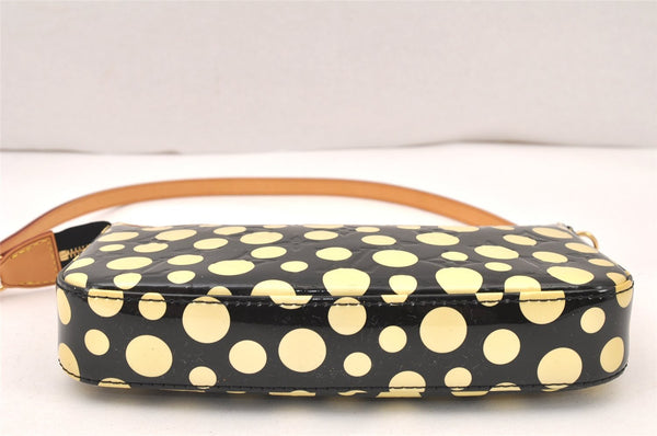 Auth Louis Vuitton Vernis Pochette Accessoires Pouch Yayoi Kusama Black LV 5851K