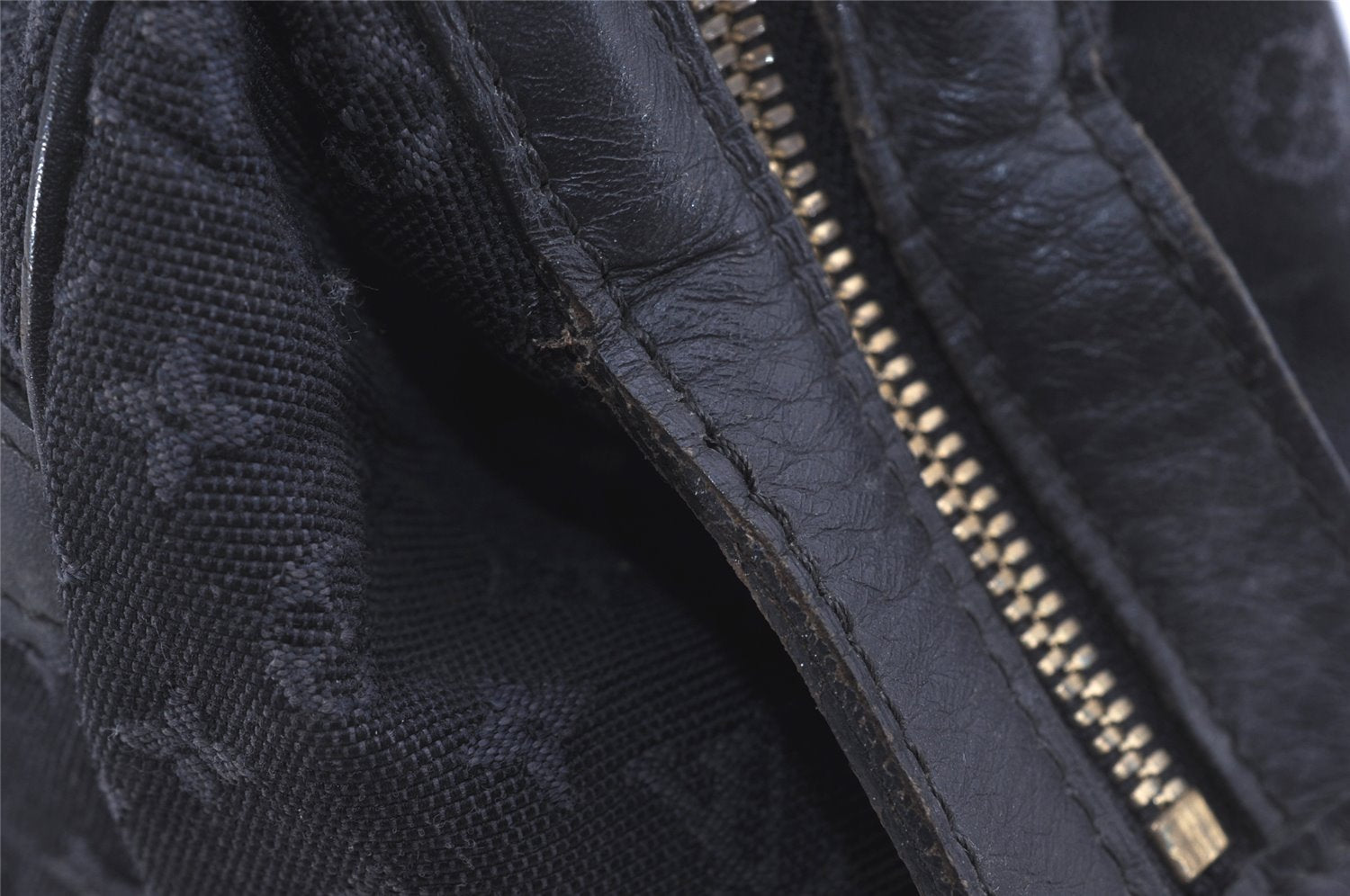 Auth Louis Vuitton Monogram Mini Josephine PM Hand Bag Dark Blue M92414 LV 5852I