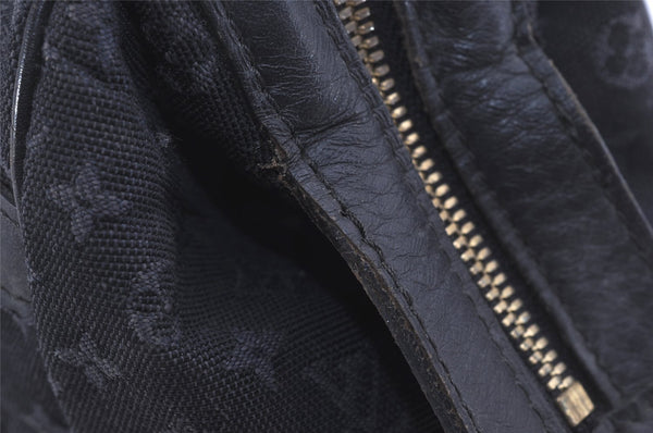 Auth Louis Vuitton Monogram Mini Josephine PM Hand Bag Dark Blue M92414 LV 5852I