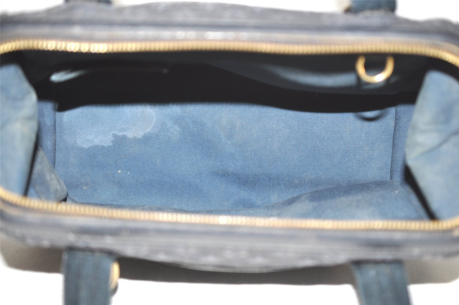 Auth Louis Vuitton Monogram Mini Josephine PM Hand Bag Dark Blue M92414 LV 5852I