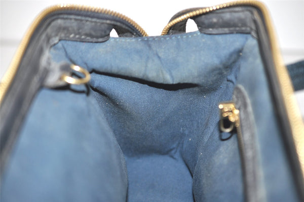 Auth Louis Vuitton Monogram Mini Josephine PM Hand Bag Dark Blue M92414 LV 5852I