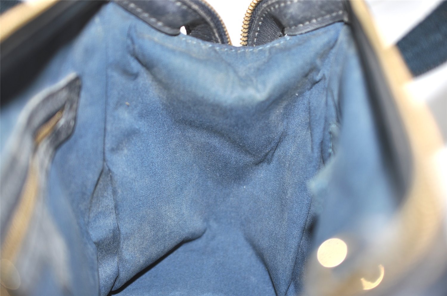 Auth Louis Vuitton Monogram Mini Josephine PM Hand Bag Dark Blue M92414 LV 5852I