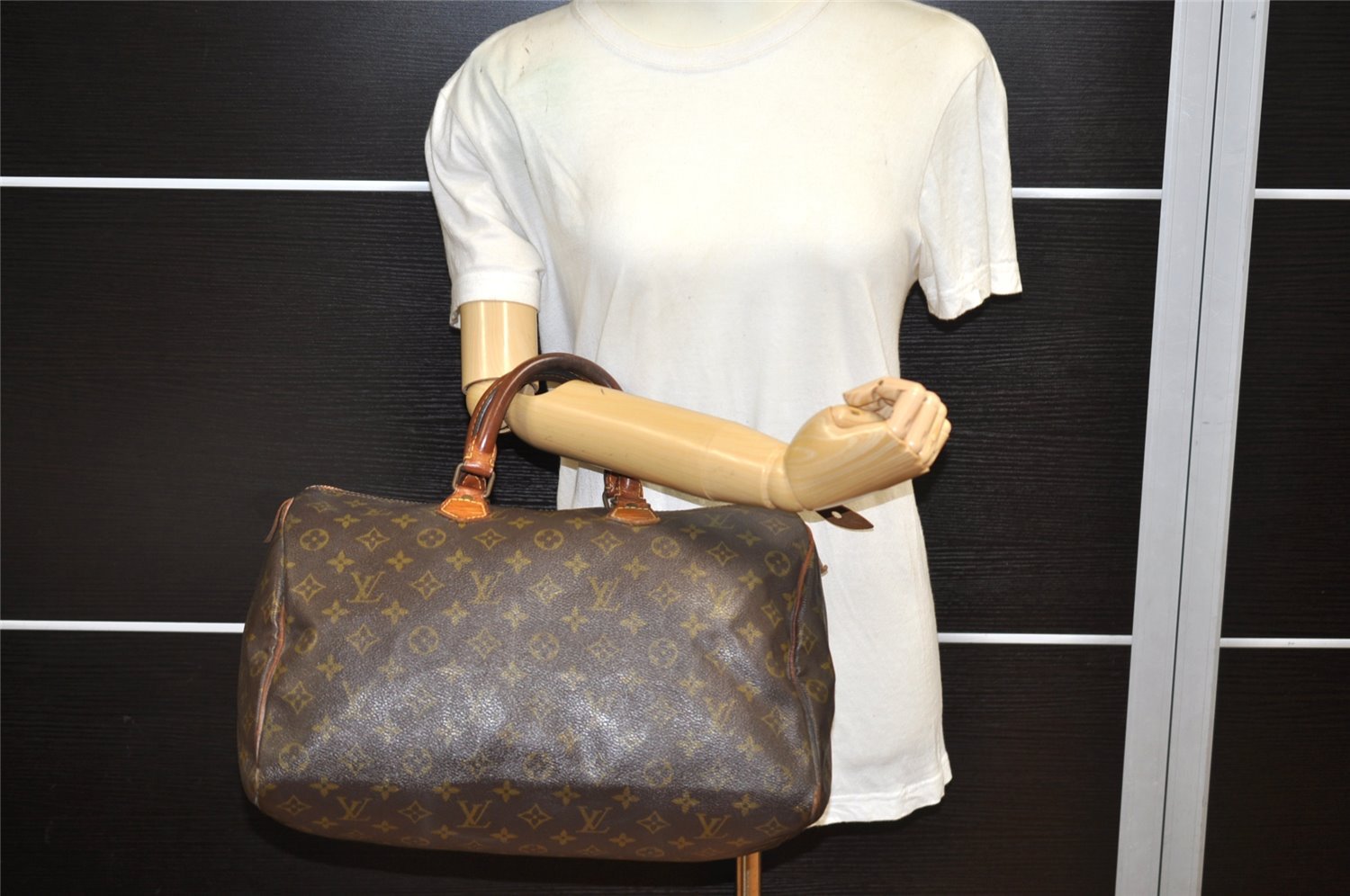 Authentic Louis Vuitton Monogram Speedy 35 Hand Boston Bag Old Model LV 5852K