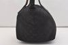 Authentic GUCCI Web Sherry Line Tote Hand Bag GG Nylon Leather Black 5853J